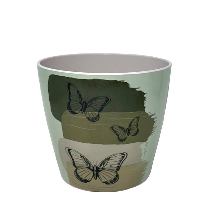 7" Butterfly Round Self-Watering Bamboo Pot
