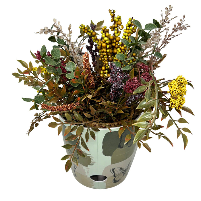 7" Butterfly Round Self-Watering Bamboo Pot