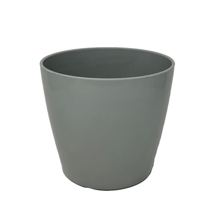 7" Gray Round Self-Watering Bamboo Pot