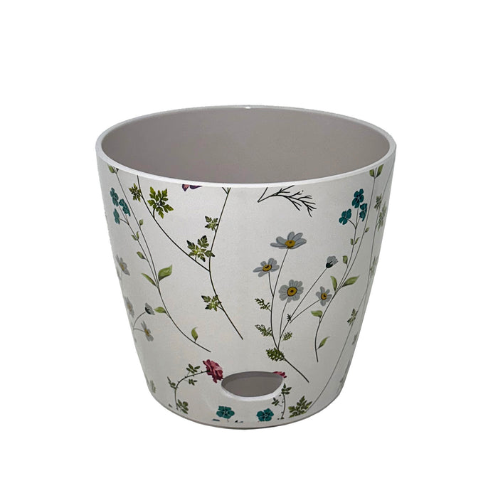 7" Wildflower Round Self-Watering Bamboo Pot