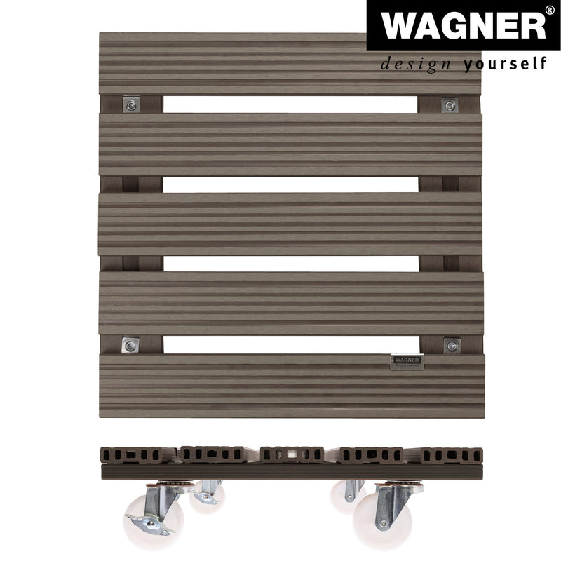 15.4" Taupe Square WPC Plant Caddy