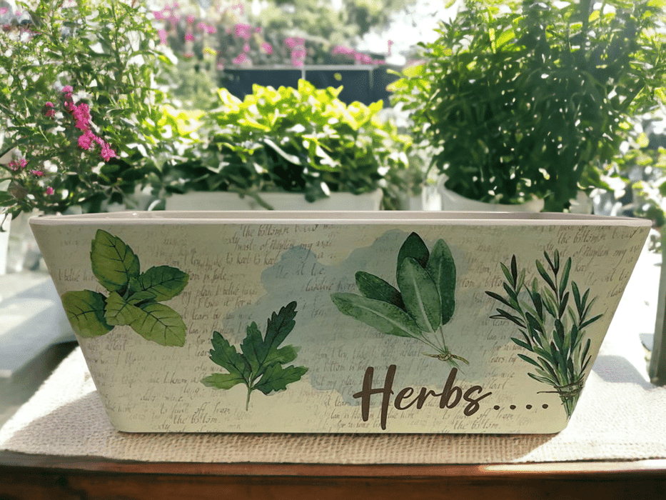 16" Herbs Rectangular Self-Watering Bamboo Planter