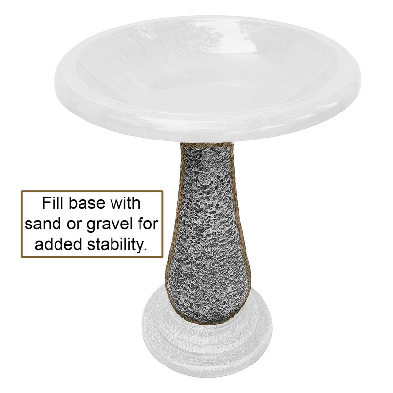24" Terra Cotta Fiber Clay Birdbath