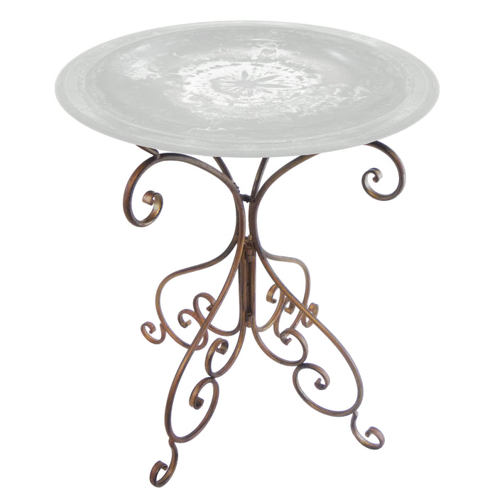 25" Antique Bronze Metal Birdbath Base