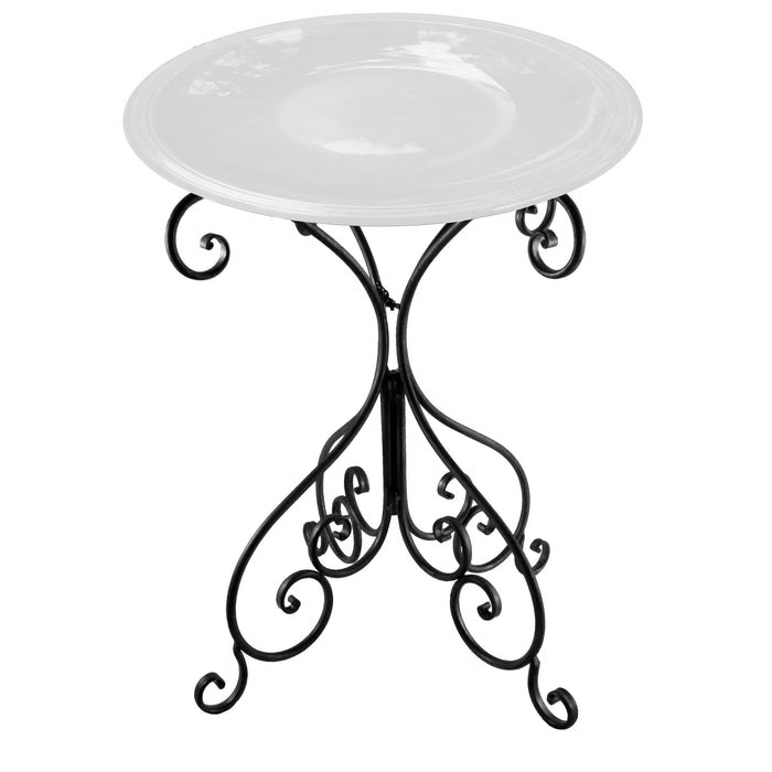 25" Black Metal Birdbath Base