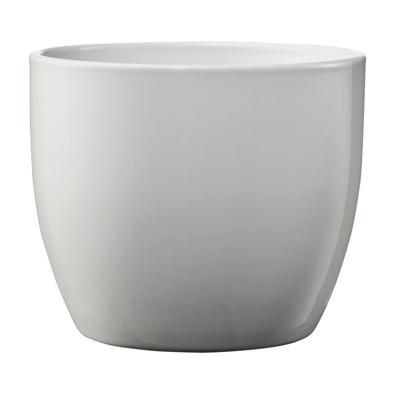 5.1" Shiny Light Gray Ceramic Basel Elegance Pot