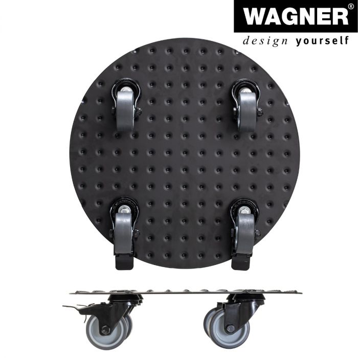11.8" Black Round Aluminum Plant Caddy
