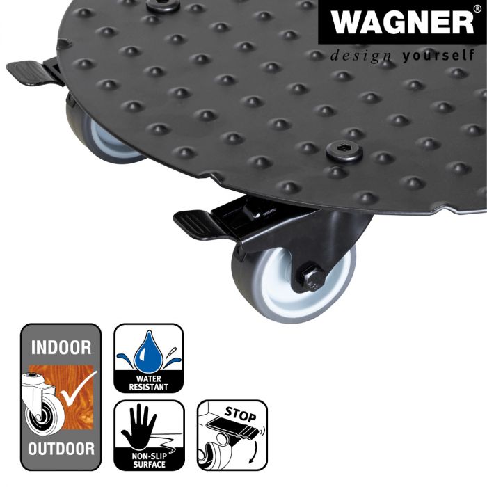 11.8" Black Round Aluminum Plant Caddy