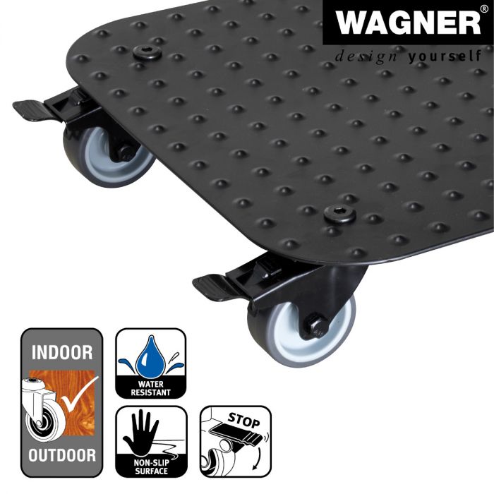 11.4" Black Square Aluminum Plant Caddy