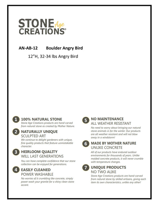 12"H Boulder Angry Bird