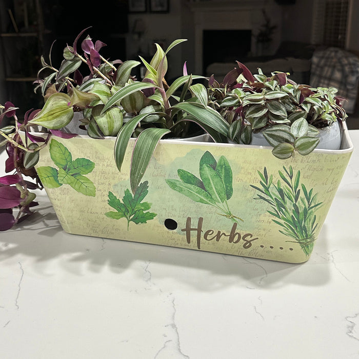 16" Herbs Rectangular Self-Watering Bamboo Planter