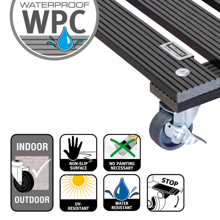 11.4" Gray Square WPC Plant Caddy