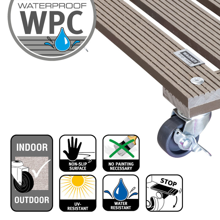 11.4" Taupe Square WPC Plant Caddy