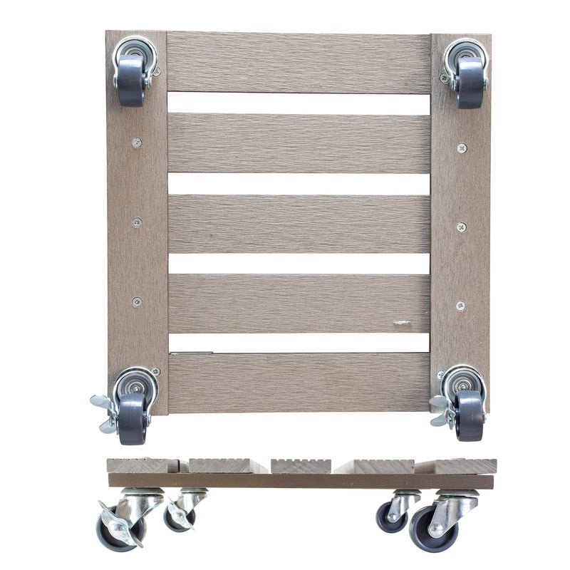 11.4" Taupe Square WPC Plant Caddy