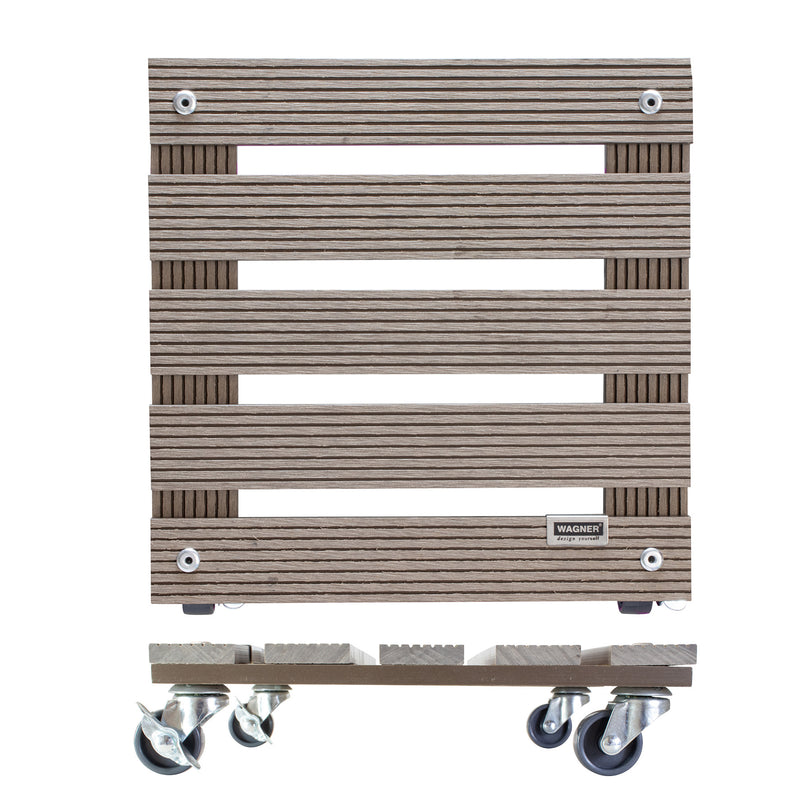 11.4" Taupe Square WPC Plant Caddy
