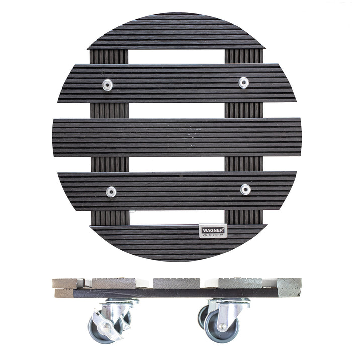 11.4" Gray Round WPC Plant Caddy