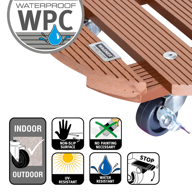 11.4" Terra Cotta Round WPC Plant Caddy