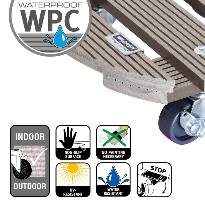 11.4" Taupe Round WPC Plant Caddy