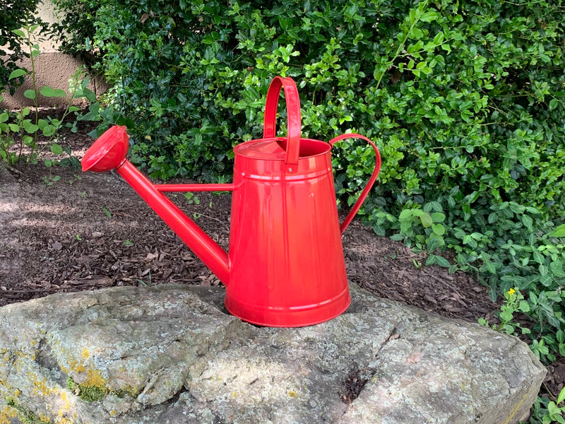 2.1 gal Red Metal Watering Can