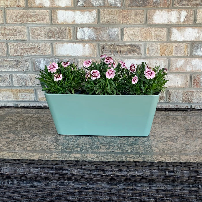 16" Sage Green Rectangular Self-Watering Bamboo Planter