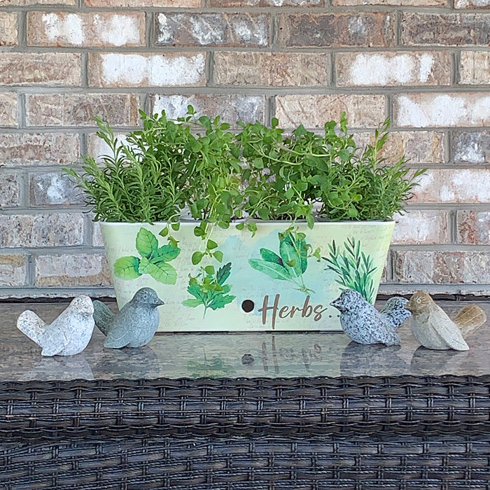 16" Herbs Rectangular Self-Watering Bamboo Planter