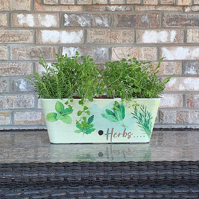 16" Herbs Rectangular Self-Watering Bamboo Planter