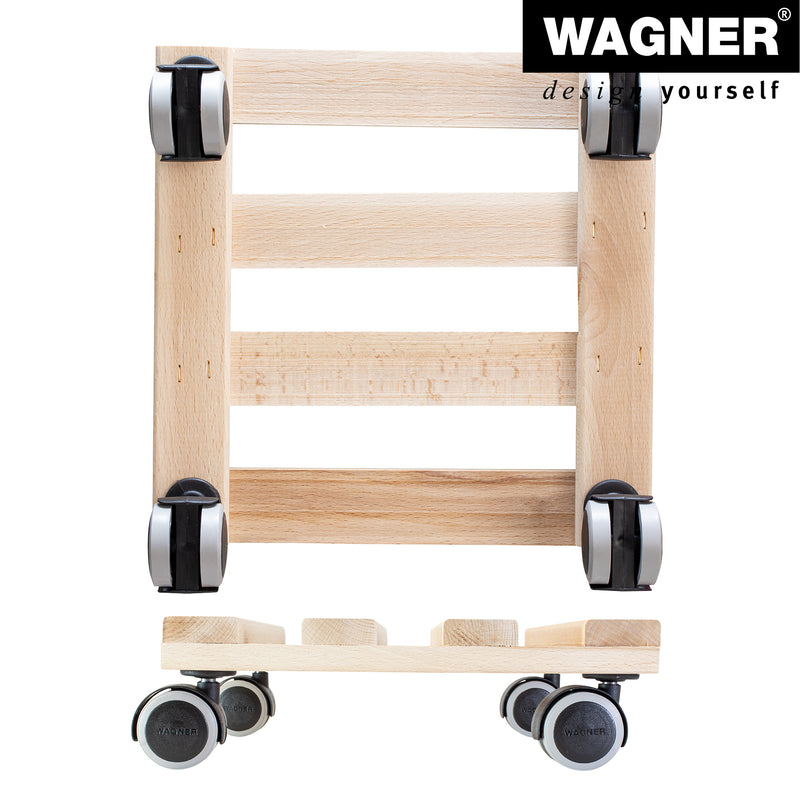 10" Natural Square Wooden Plant Caddy