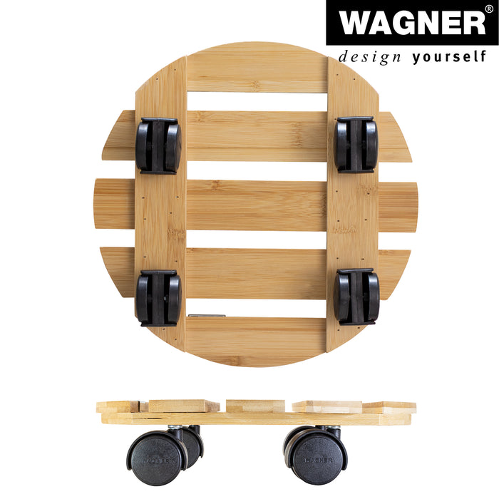 11.4" Round Bamboo Plant Caddy