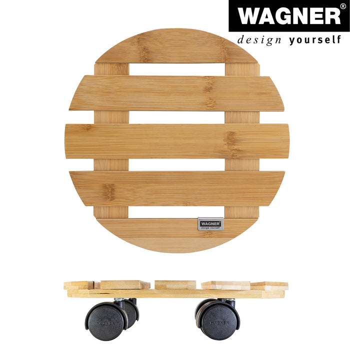 11.4" Round Bamboo Plant Caddy