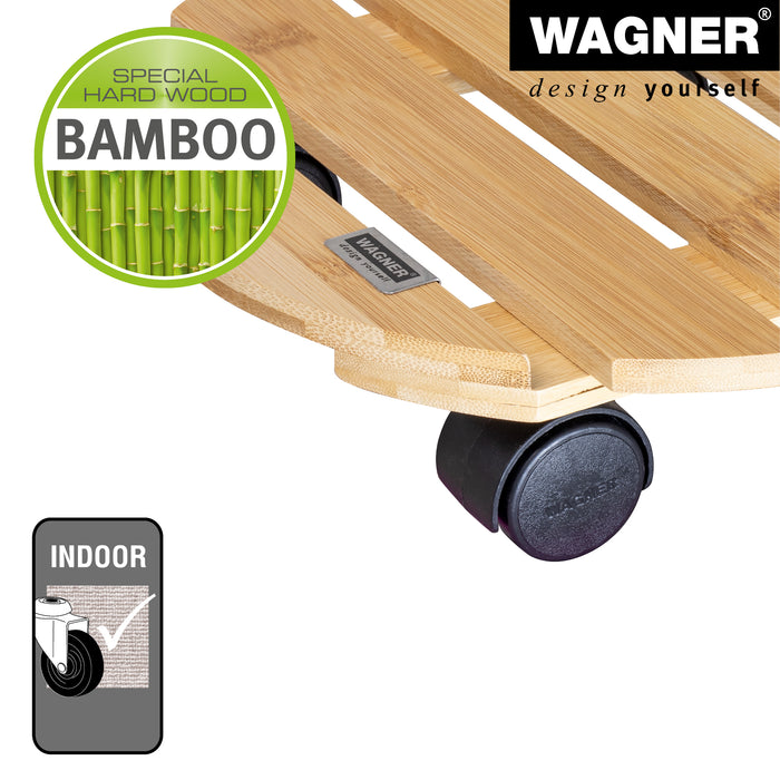 11.4" Round Bamboo Plant Caddy