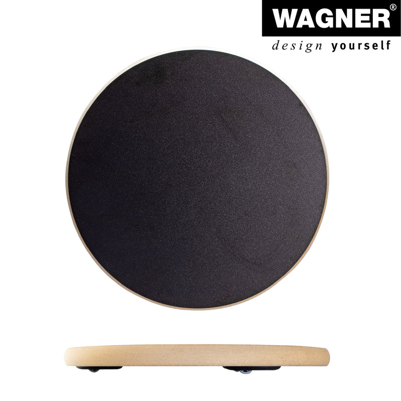 11.4" Black Round Rollo Decor Plant Caddy