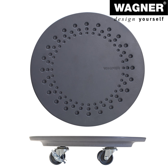 13.4" Charcoal Round Stone Plant Caddy