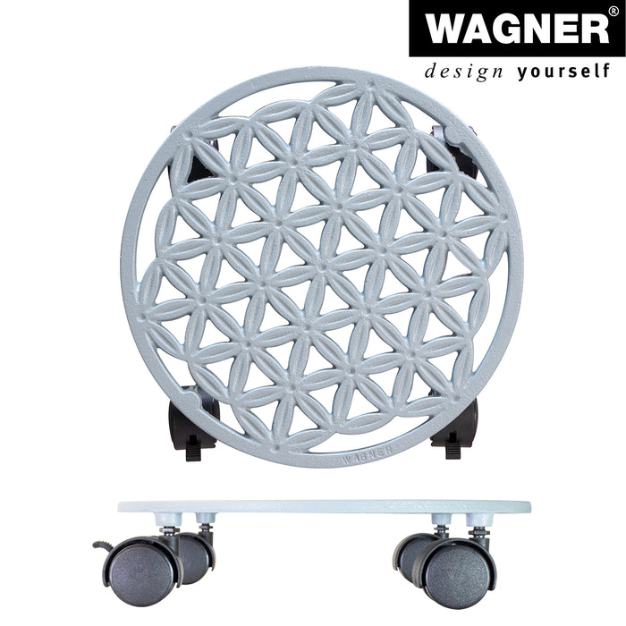 11.4" Smoke Gray Round Cast Iron Plant Caddy