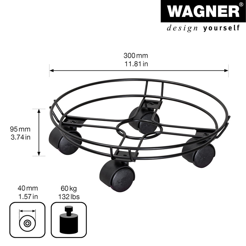 11.8" Black Round Wire Plant Caddy