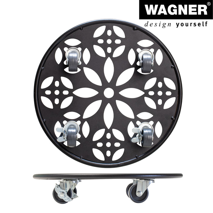 11.8" Black Round Flower Steel Plant Caddy