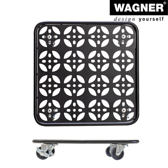 11.8" Black Square Flower Steel Plant Caddy