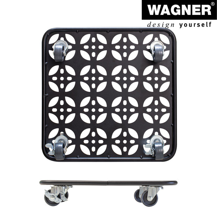 11.8" Black Square Flower Steel Plant Caddy