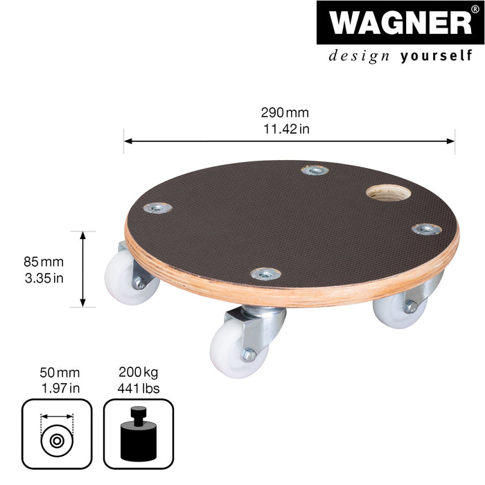 11.4" Black Round MaxiGrip Plant Caddy