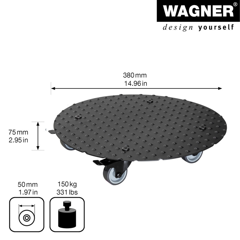 15" Black Round Aluminum Plant Caddy