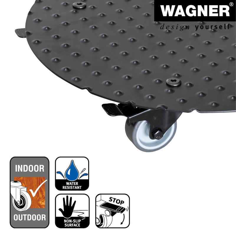 15" Black Round Aluminum Plant Caddy