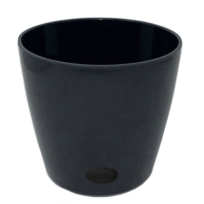 10" Black Round Self-Watering Bamboo Pot