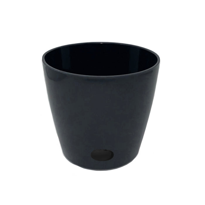 5" Black Round Self-Watering Bamboo Pot