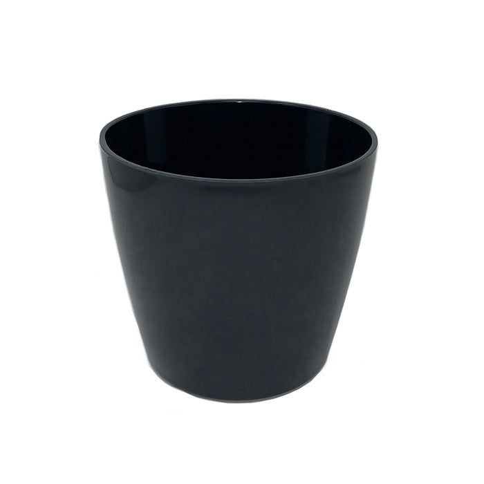 5" Black Round Self-Watering Bamboo Pot