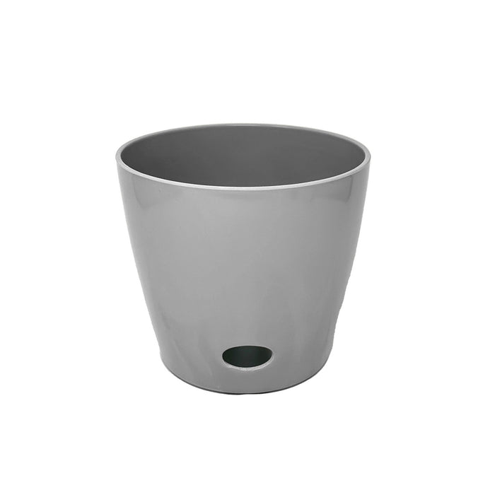 5" Gray Round Self-Watering Bamboo Pot