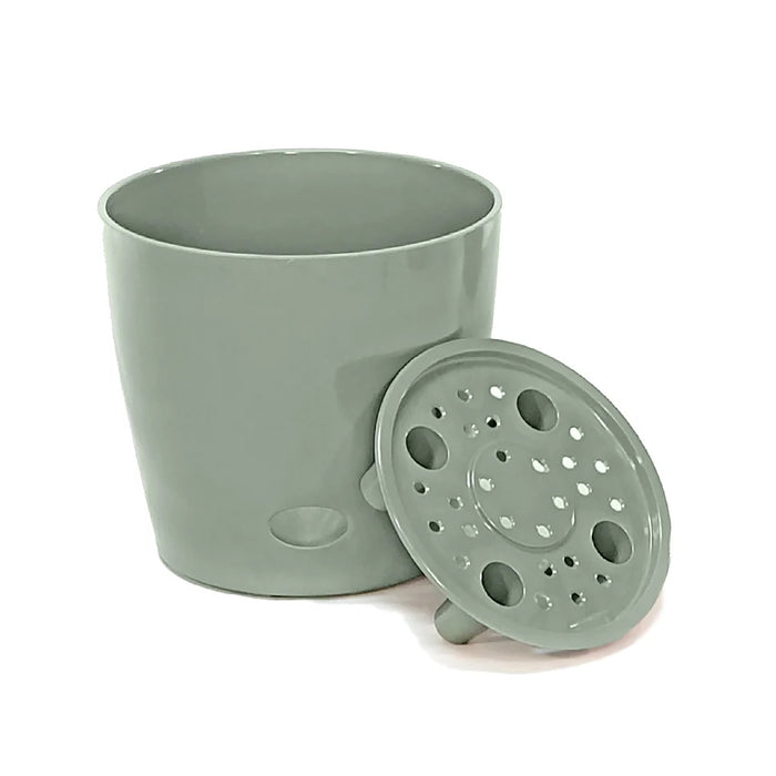 5" Sage Green Round Self-Watering Bamboo Pot