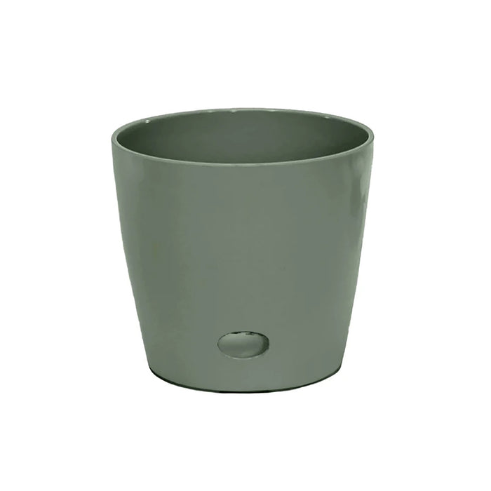5" Sage Green Round Self-Watering Bamboo Pot