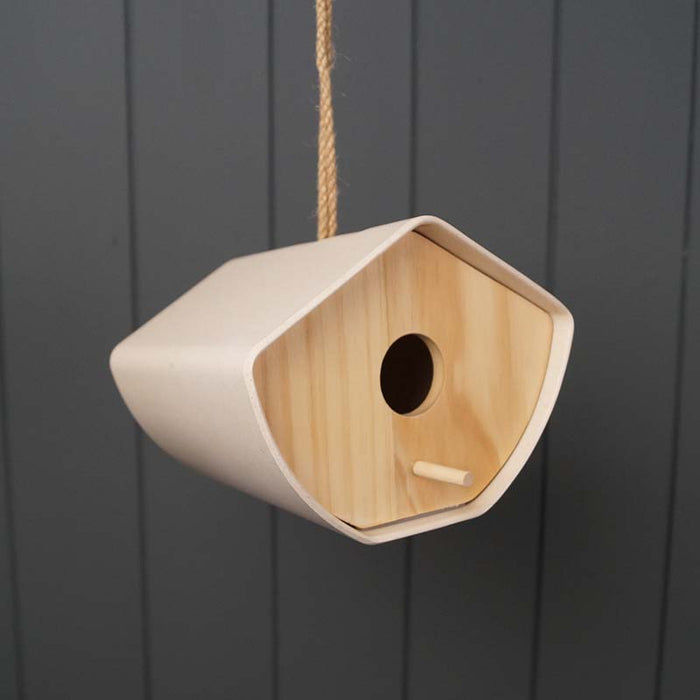 6.3" Natural Japandi Birdhouse - Bamboo