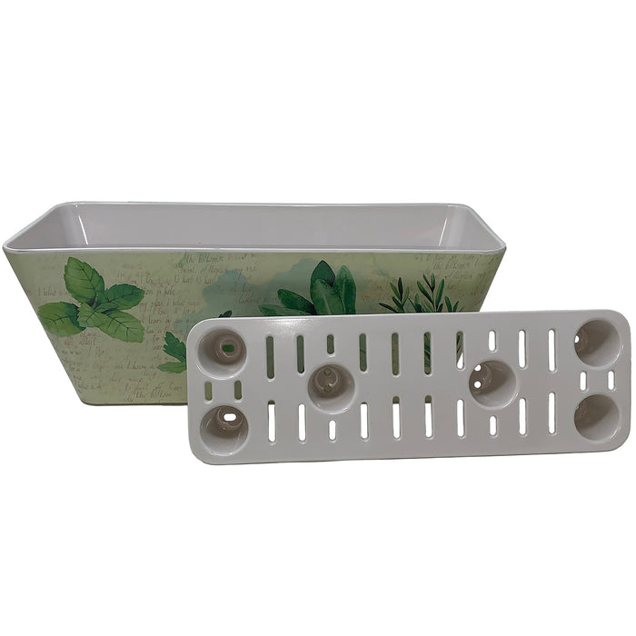 16" Herbs Rectangular Self-Watering Bamboo Planter