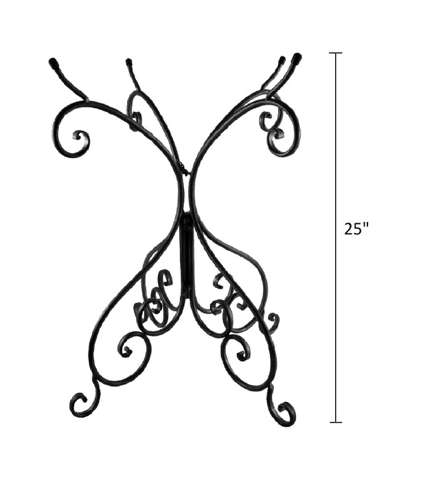 25" Black Metal Birdbath Base