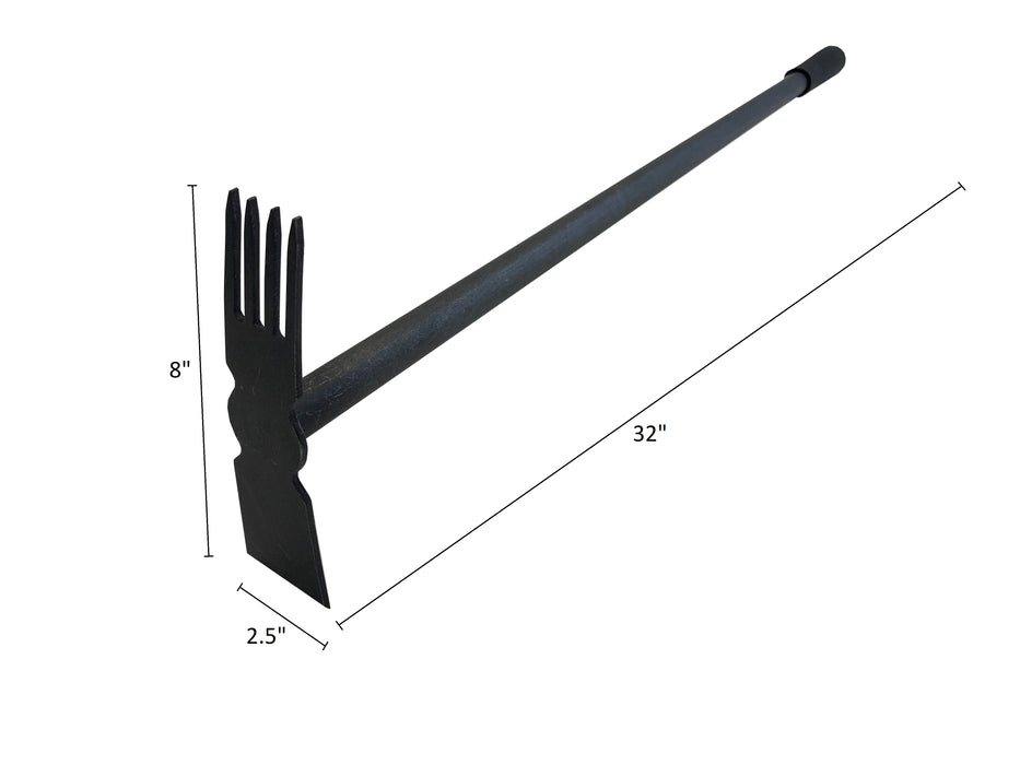 DeWit Comby Hoe - 4 Tine Cultivator /  Straight Edge Long Handle